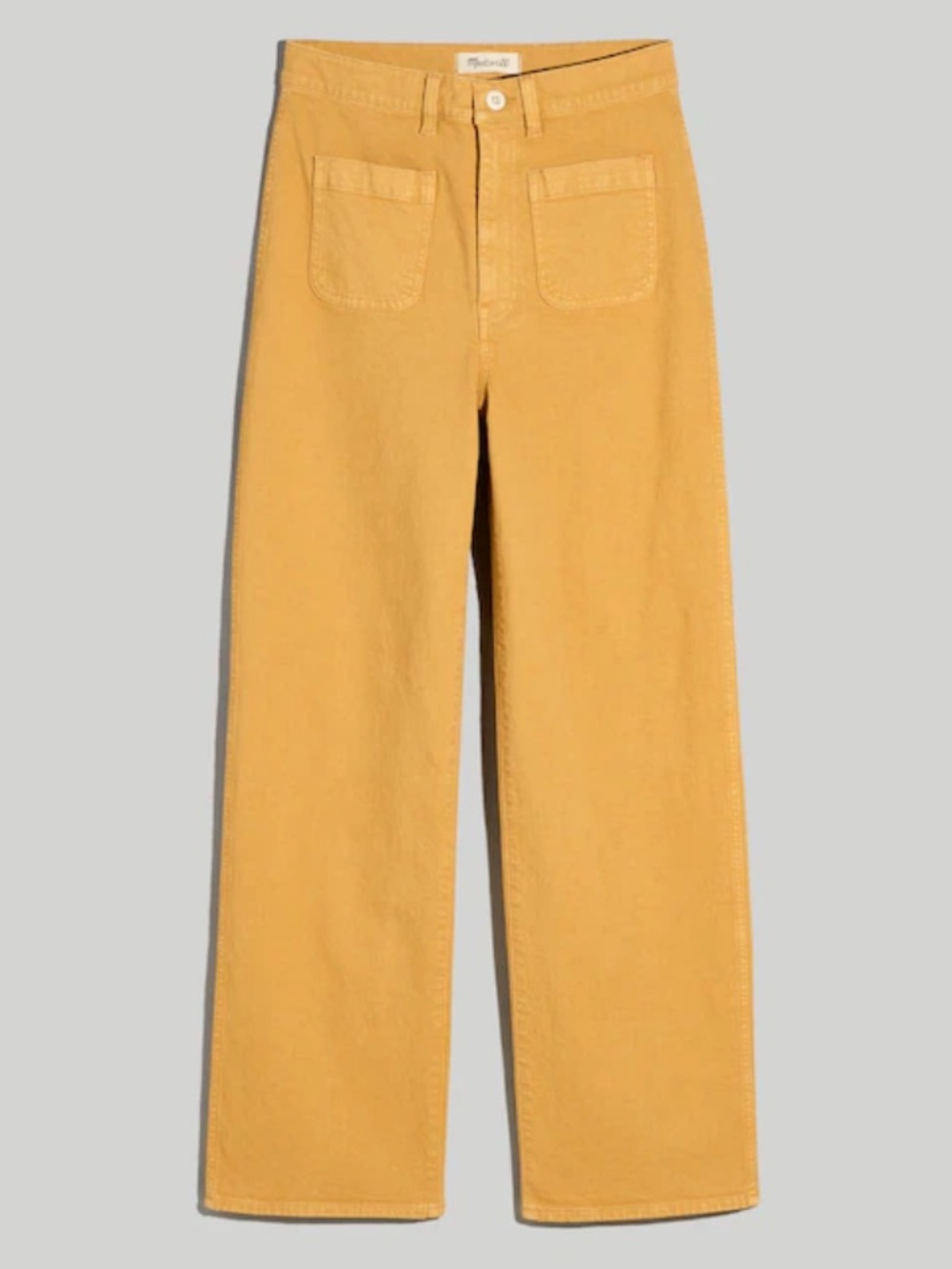 MADEWELL HIGH WAIST WIDE LEG STRAIGHT LEG JEANS MUSTARD YELLOW SIZE 31 POCKETS
